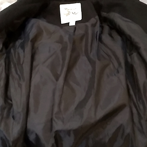 Maralyn & Me Black Lined Zip Detail Double Breasted Coat. Size Small - Picture 9 of 11